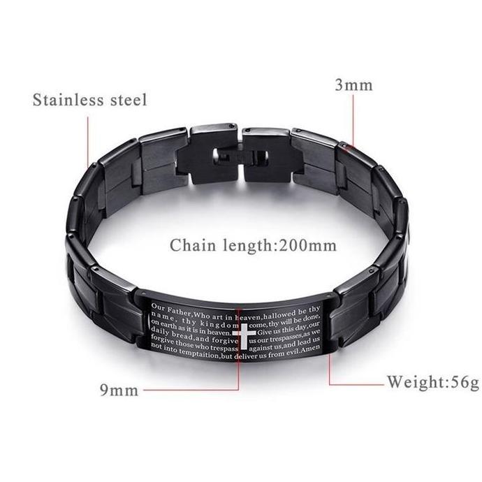 Gelang Doa Bapa Kami Titanium | Cowok Pria | Kristen Katolik