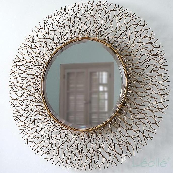 Hiasan Dinding Cermin dinding Akar Besi Emas 95cm Termurah