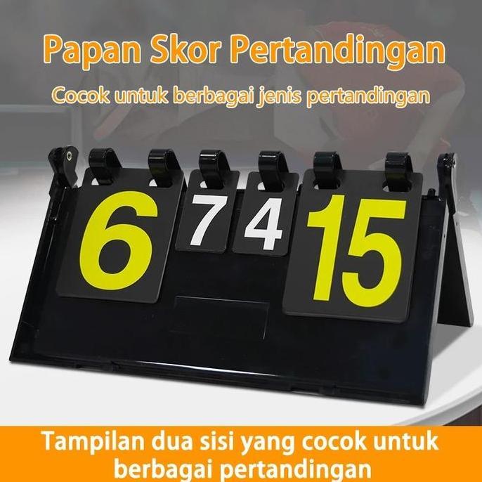 Coolblue- Papan Skor Digital 4 Digit Portable - Untuk Sepak Bola, Basket, Bulu Tangkis & Olahraga La