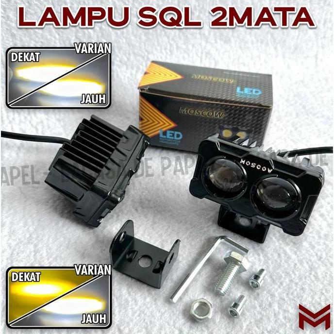 AISYAHAAFIL - LAMPU TEMBAK SOROT LED LASER 2 MATA ORIGIAL MOSCOW FOGLAMP SQL 2 MATA SEPEDA MOTOR VIX