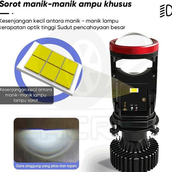 AISYAHAAFIL - ZACRO Y7D LAMPU LED MOBIL DAN MOTOR H4 MINI PROJECTOR PROJIE SUPER BRIGHT 50 WATT DILE