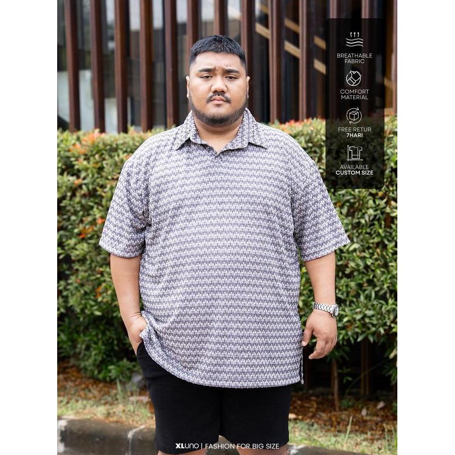 XLUNO Ethical Polo Mauve Baju Polo Pria Jumbo Knit Big Size Lengan Pendek