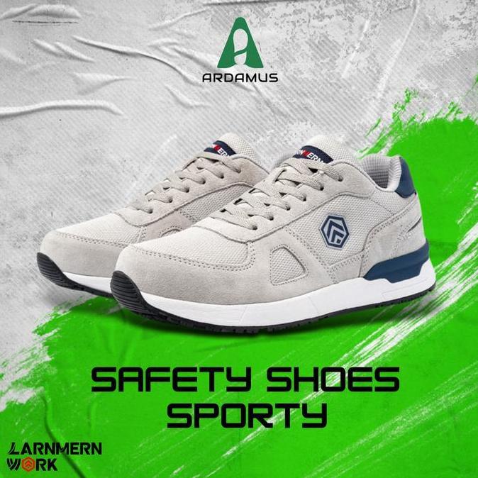 Sepatu Safety Shoes LARNMERN L9096 GREY S1 SRC Anti Statis ESD Sepatu Kerja Pria & Wanita Model Snea