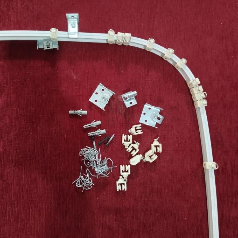 Rel Gorden Lengkung Rollet Gorden Siku Fleksibel Batang Hordeng Elastis super