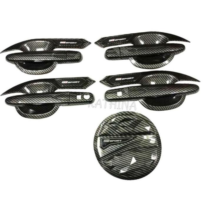 Paket Outer Handle Tank Cover Pintu Mobil Rush 2018 Carbon GR Sport TERBAIK