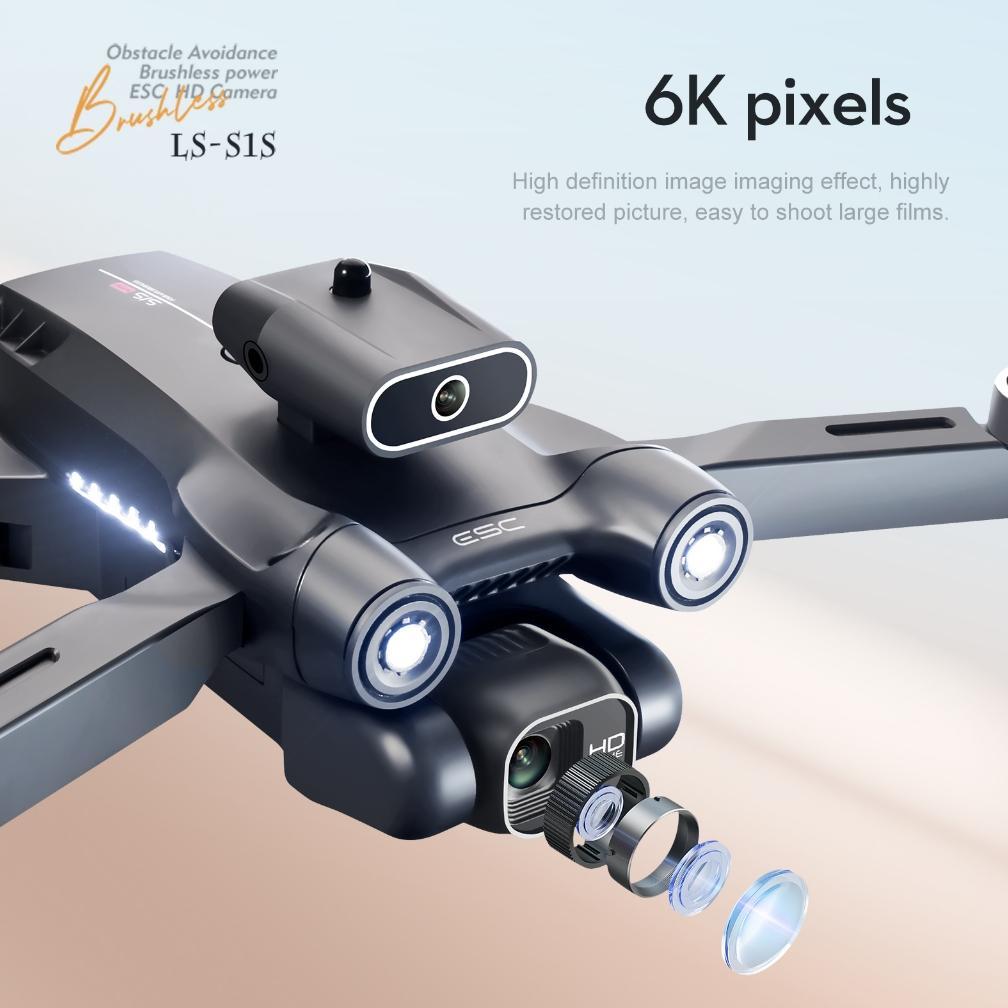 Helik Drone S1S Kamera Ganda Hd Quadcopter Brushless Motor Kendali Jarak Jauh Dengan Remote Control