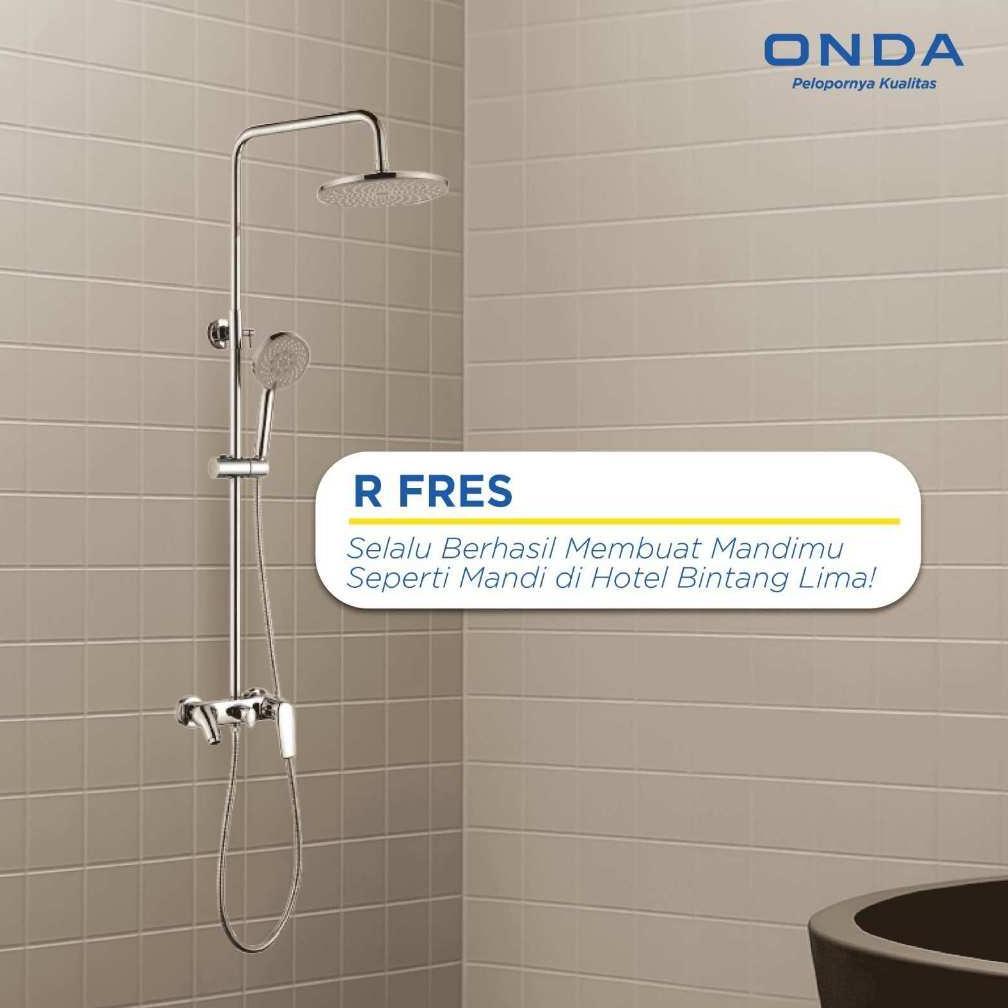 Onda Rain Shower Set Kamar Mandi 3 In 1 R-Fres Shower Tiang Komplit Kran Panas Dingin Anti Bocor