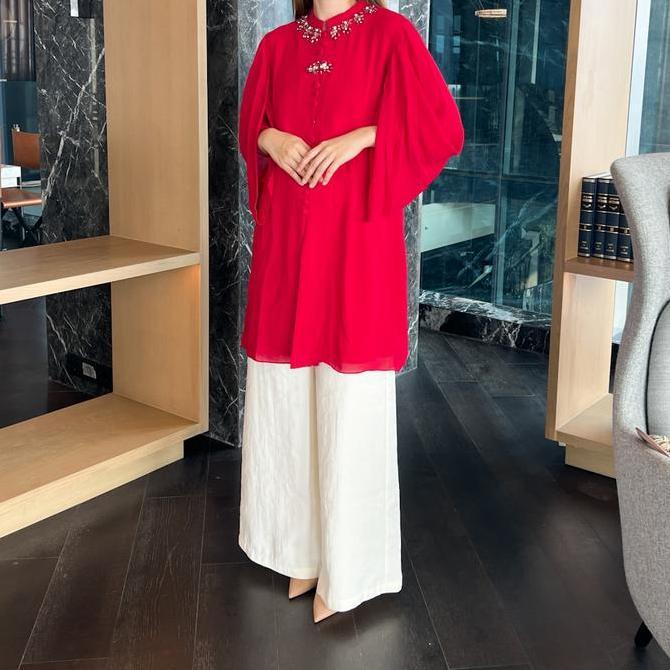 Wkwkwk- Lausboutique-Tunik Maisa-Seri 2306-Hanya Tunik Kancing Muslim