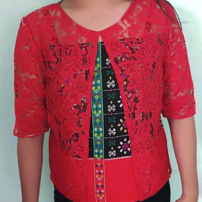 Termurah / Hot Sale Baju Atasan  Perpaduan Antara Brokat Dan Batik Katun Santai