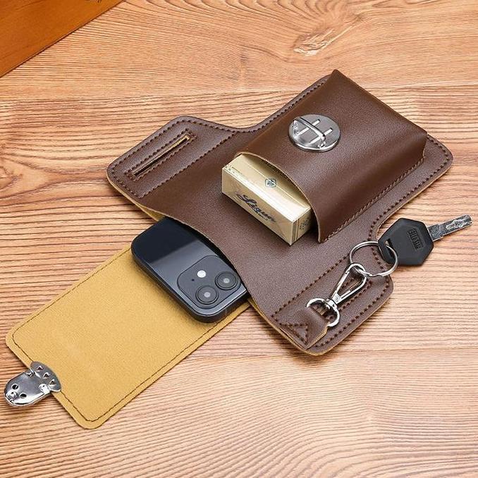 DI39 - Tas Pinggang Kulit Pria Tas Hp Cowok 7211