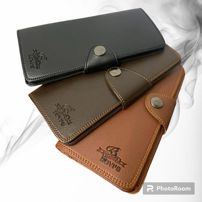 DB7 - Dompet Pria Cowok Laki Dewasa Panjang Kancing Tipis Bovis Original Ori Import Kualitas Distro 
