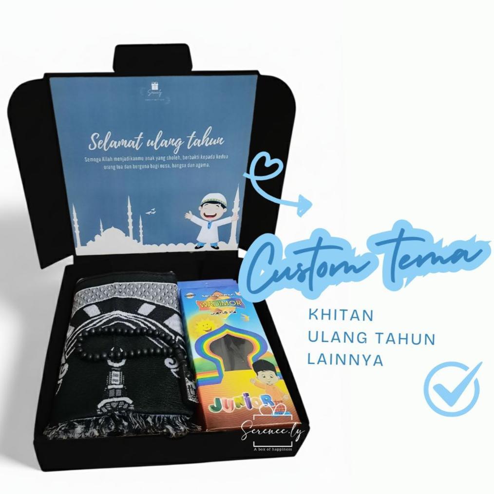BEST SELLER HAMPERS SET ALAT SHOLAT ANAK ANAK/ KADO KHITAN SARUNG/ KADO ULTAH ADIK LAKI LAKI