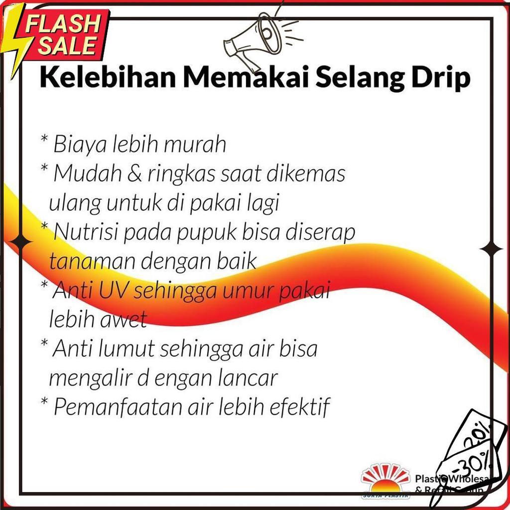 Selang Drip 20 Micron 4 Dim 50 Meter - Pipa 4 Inch Meledak