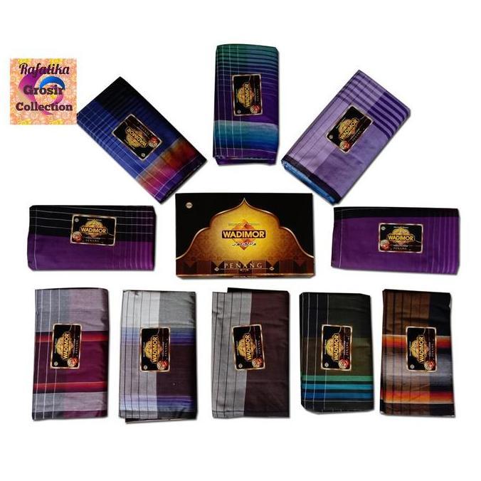 SARUNG WADIMOR. MOTIF PADANG/Kotak KOMBINASI Dewasa Kain  Tenun  Katun Kotak Muslim Putih belah Hita