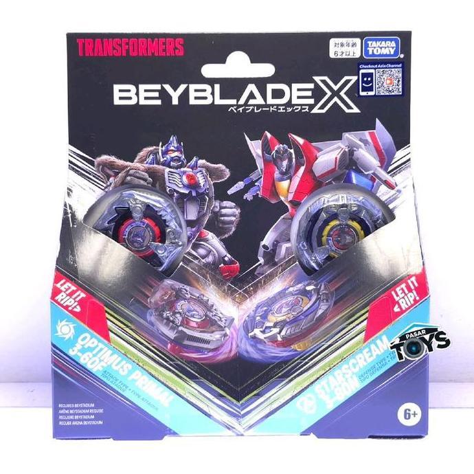Beyblade X Transformers Collaboration Optimus Primal 3-60F vs. Starscream 3-80N Multipack Set Beybla