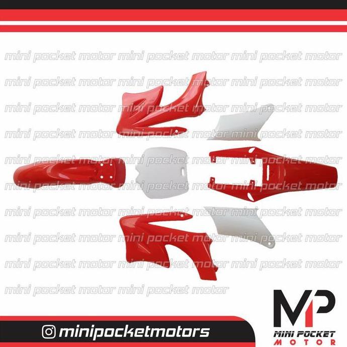 Cover Body Set Motor Mini Trail Merah 50cc 2T Matic Mesin Tarik
