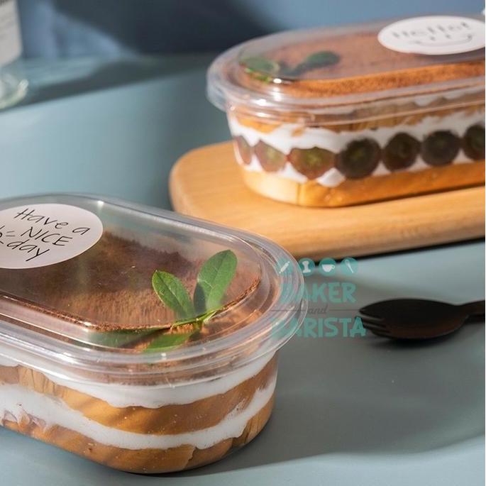 /////] Korea Dessert cup Oval /10pcs tempat dessert premium tiramisu box