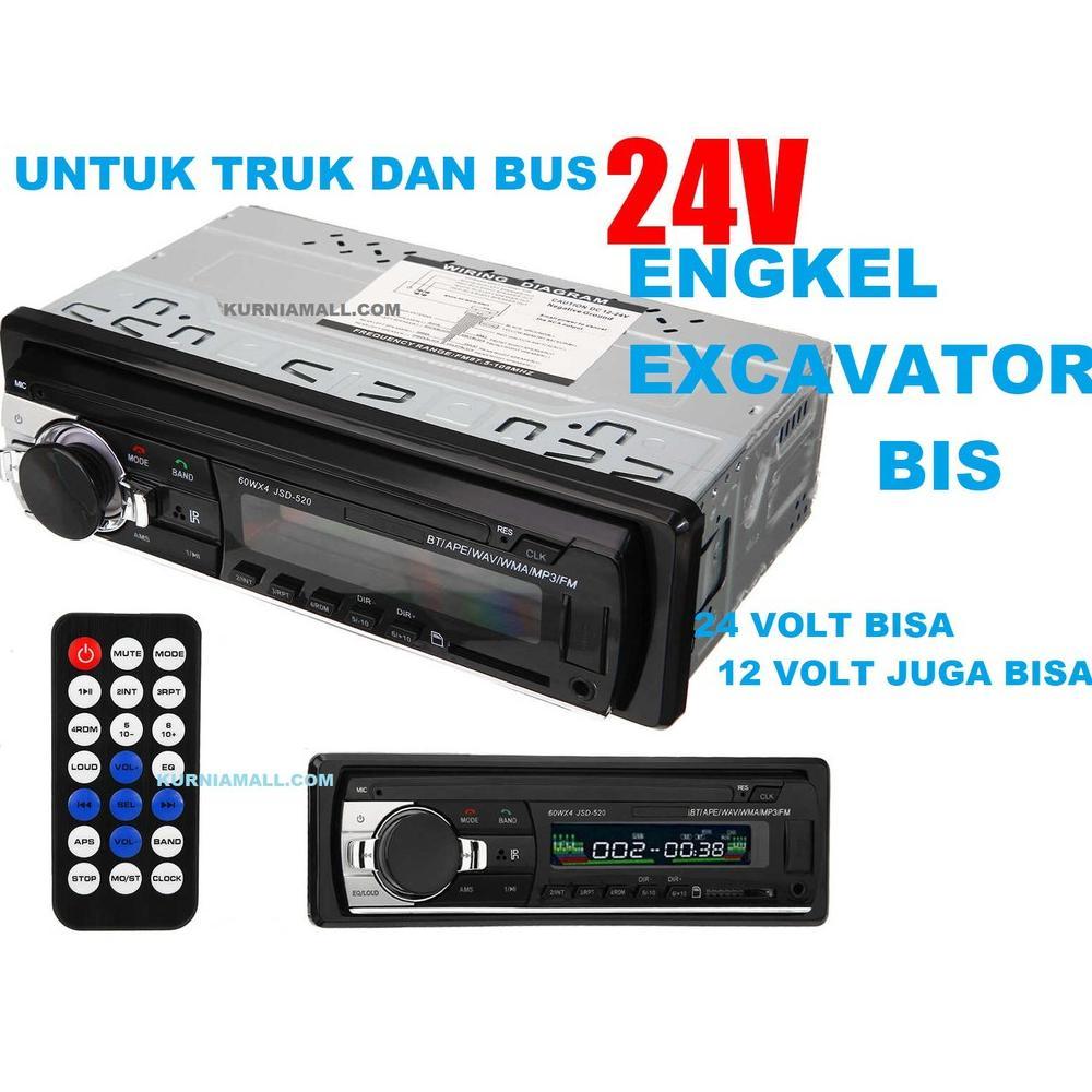 Tape Audio Mobil Truck Dan Bus Auto Voltage 12 Volt 24 Volt Single Din Bluetooth Usb Mp3 Fm Radio