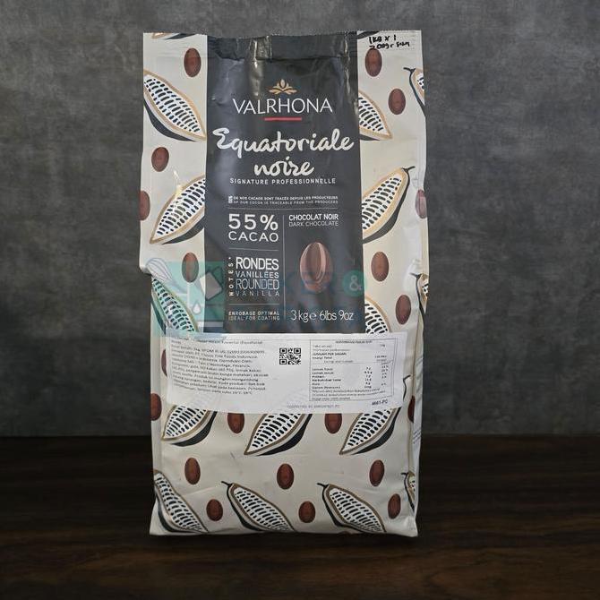 ;&;&;&;&] Valrhona Equatoriale 55% Dark Chocolate 3kg Couverture Premium Couverture coklat