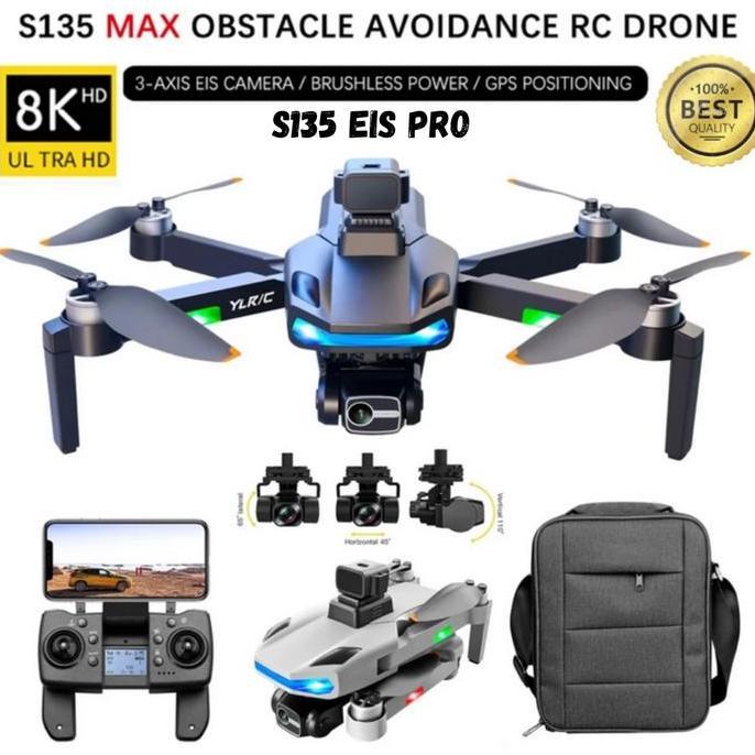 Telesayang - RC Drone GPS Dual Kamera YLRC S135 Pro 8K HD 3-Axis Gimbal
