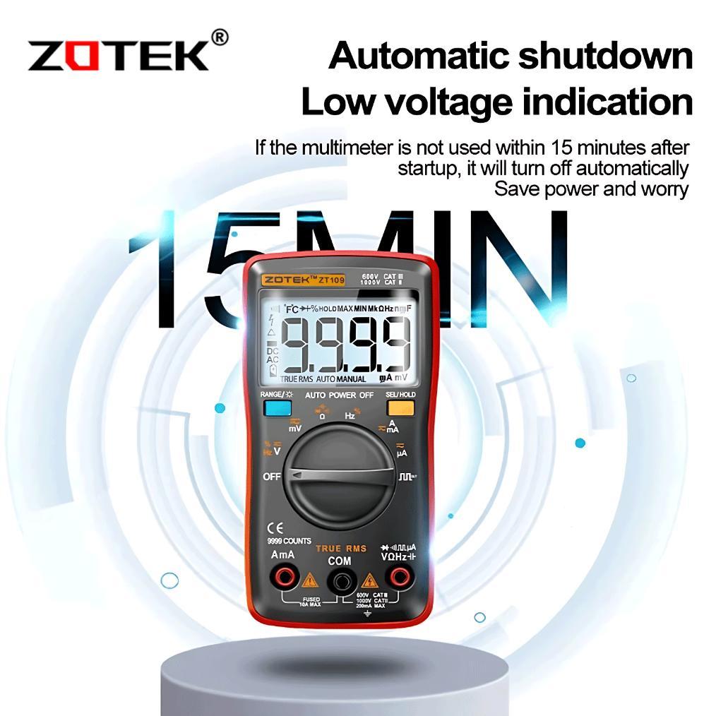 Zotek Zt109 Multitester Multimeter Digital 9999 Count Auto | Manual Range