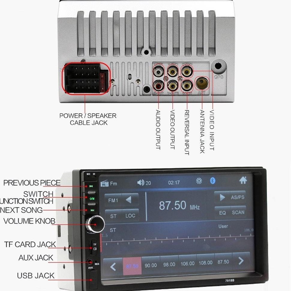7018B 7010B Head Unit Android Double Din 7 Inch Touch Screen Bluetooth Audio Car Mp3 Mp5 Player Radi