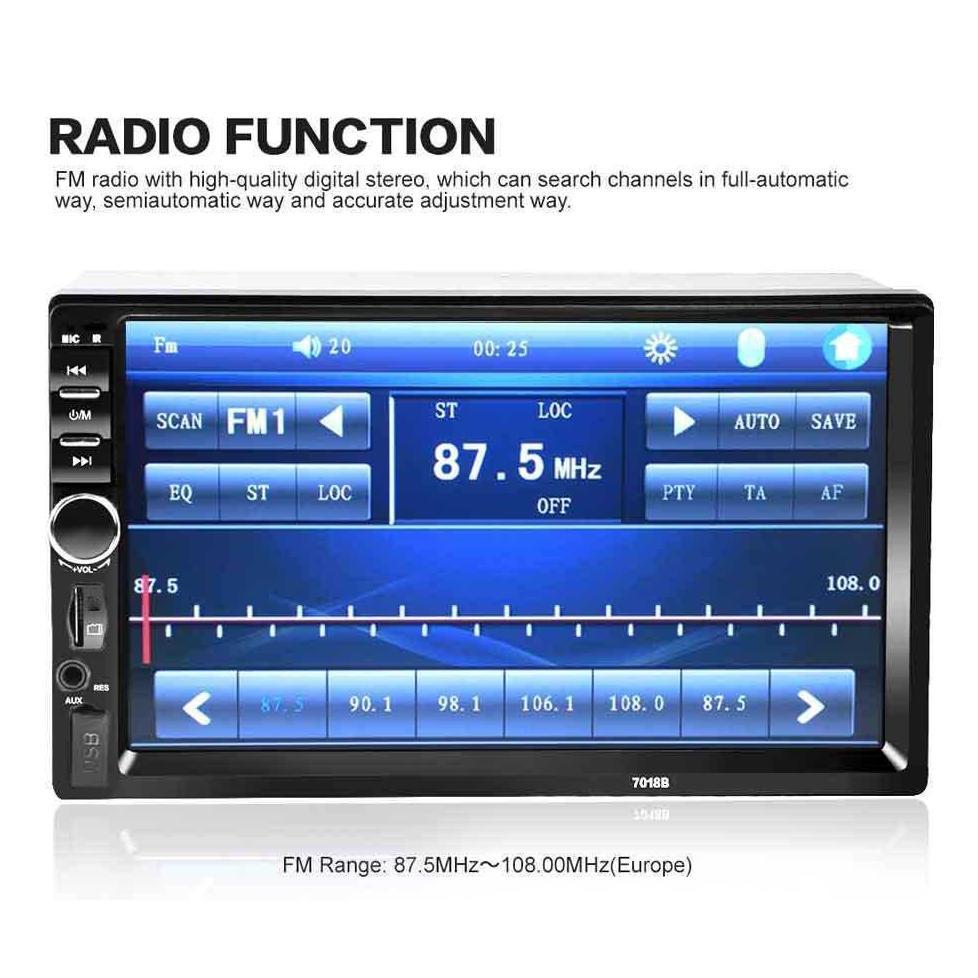 Head Unit Tape Mobil Double Din Mp5 Player Layar 7 Inch - 7018B