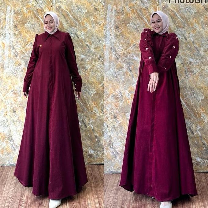 Queenasyari - Ghina Dress (Hanya Gamis) Gamis Jumbo Baby Cordoray Ld 110-140 cm Gamis Wanita Muslima
