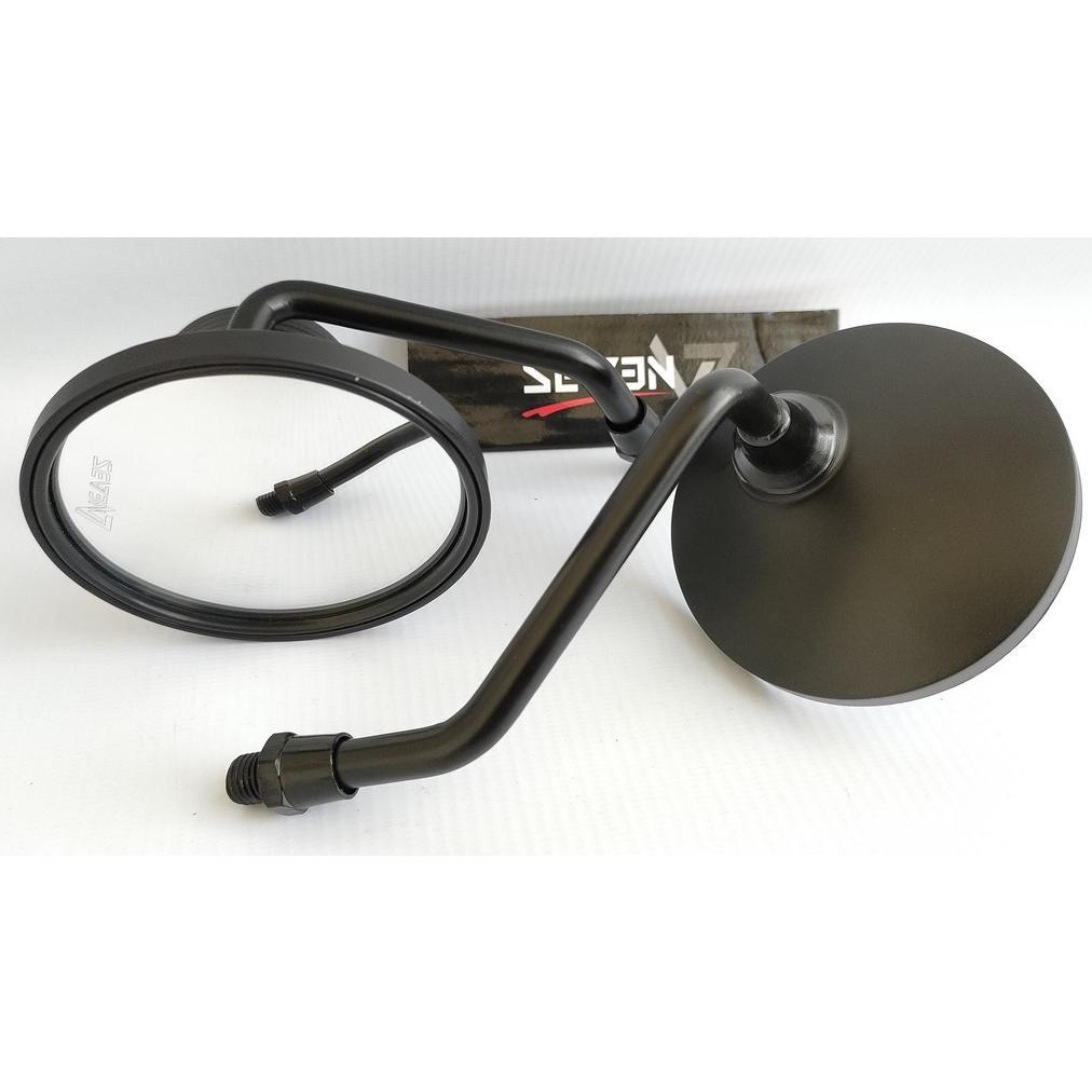 TERBARU SPION RETRO MINI  PENDEK BULAT KACA CEMBUNG PUTIH UNIVERSAL MOTOR