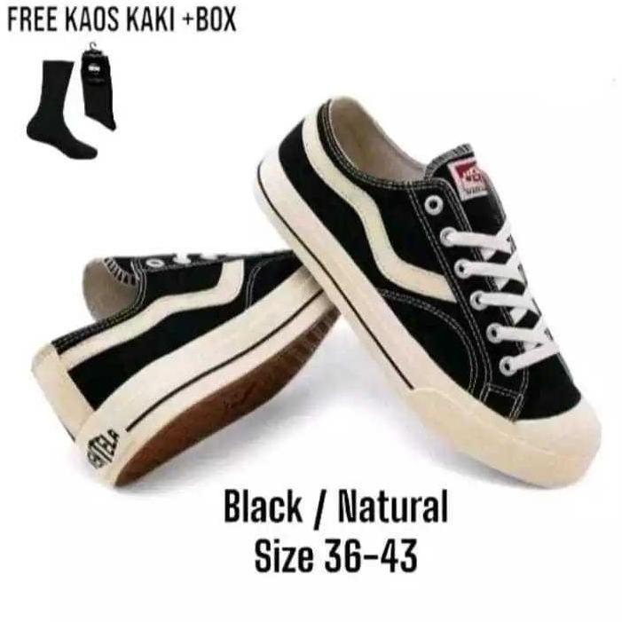 DISKON PROMO SEPATU VENTELA NEW PUBLIC LOW BLACK NATURAL SNEAKERS NYALA PRIA WANITA TERMURAH