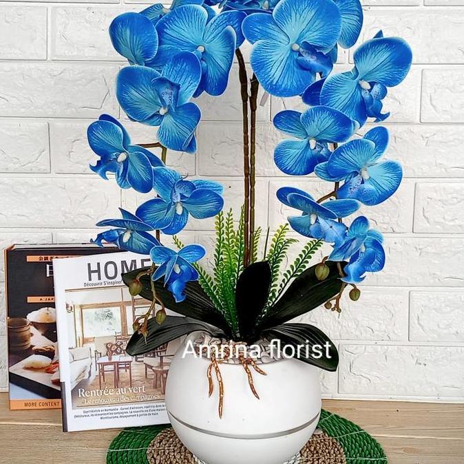 OK BUNGA ANGGREK LATEX JUMBO ARTIFICIAL POT BOLA//BUNGA ANGGREK BULAN //