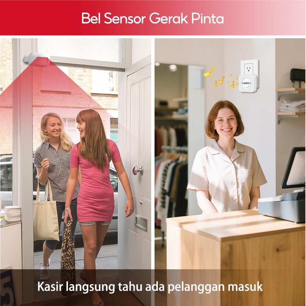 Calltou Bel Sensor Gerak Untuk Toko Bel Pintu Sensor Motion Sensor Gerak Infrared Otomatis Bunyi