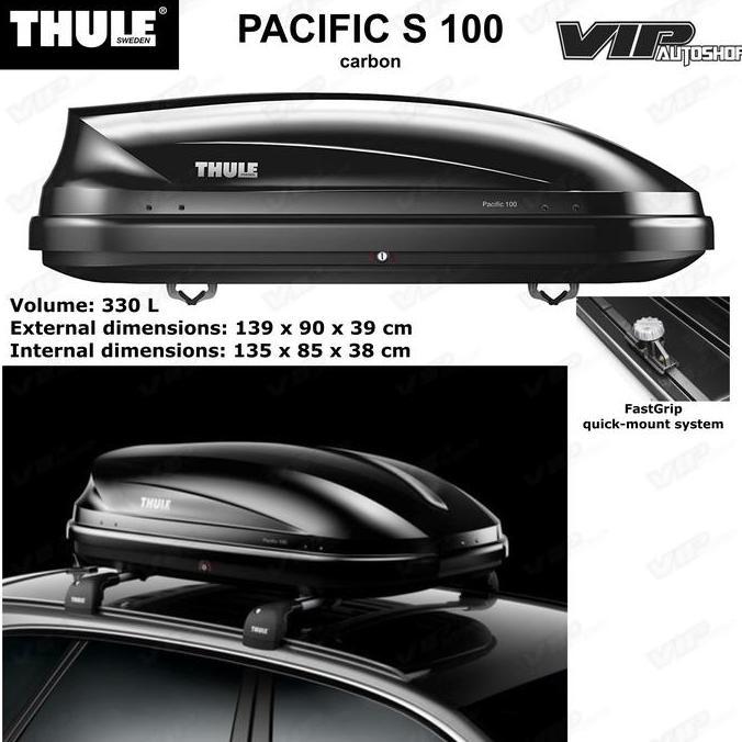 Roofbox roof box THULE original PACIFIC 100 anthracite aeroskin black