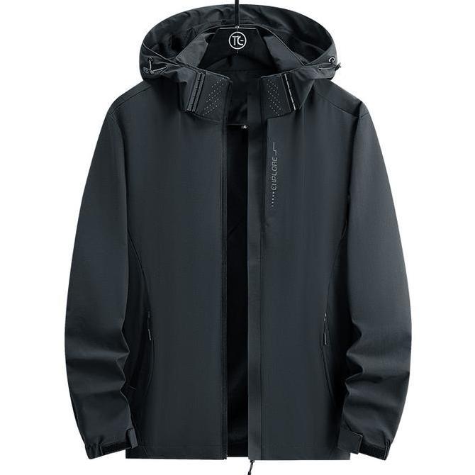 DISAI Jaket Pria Waterproof Anti Angin Jaket Satu Lapis Motor Pembongkaran Topi Outdoor Jacket J6628