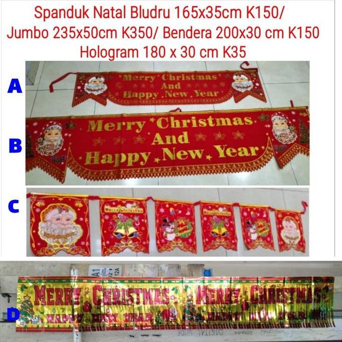 OK DEKORASI SPANDUK BANNER NATAL DAN TAHUN BARU MERRY CHRISTMAS //