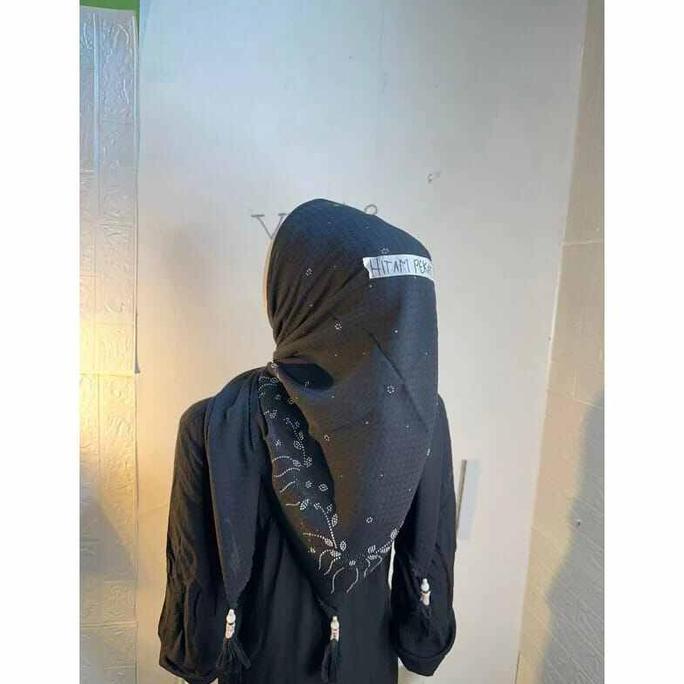 Bagusbanget- Hijab Segi Empat Payet Tasel Jambul Motif Butik Mewah// Kerudung Segi Empat Payet Tasel