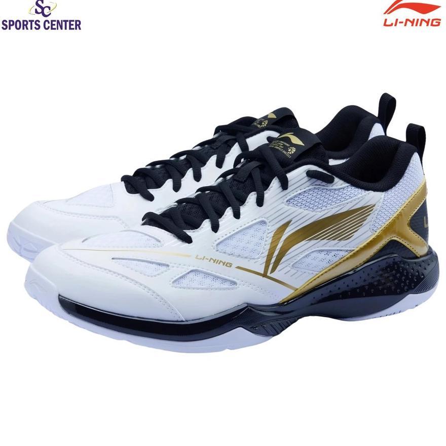 NEW New Sepatu Badminton Lining Blast JF-01 / JF Lite AYTU025-3 White Rich Gold