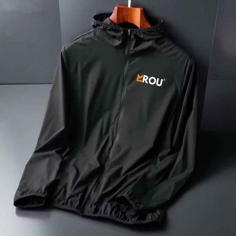 Jacket Olahraga Parasut Waterproof Outdoor Hiking Sportwear Anti UV Saku Resleting Pria Wanita Runni