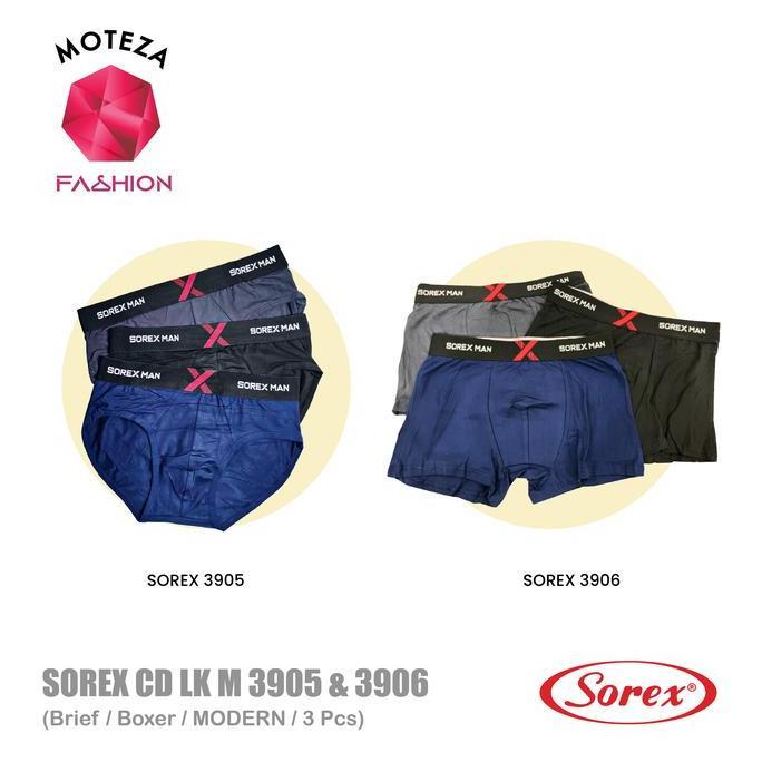 Lansungkirim- Sorex Cd Lk M 3905 ; 3906 | Celana Dalam Pria | Brief Boxer Trunk Sport | 1 Pcs | Bisa