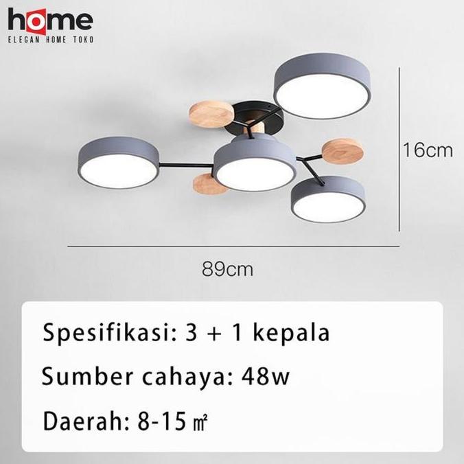 Lansungkirim- E.Home 3 Warna Lampu Plafon Ruang Tamu Lampu Gantung Modern Lampu Gantung Sederhana La