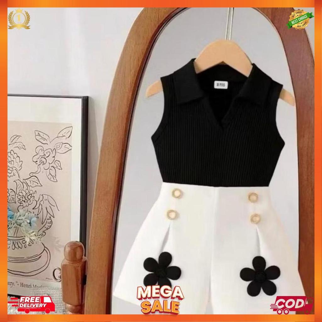 Setelan Baju Dan Rok Anak Perempuan Bahan Knit/ Setelan Baju Anak Perempuan Usia 1-5 Tahun Motif Bun