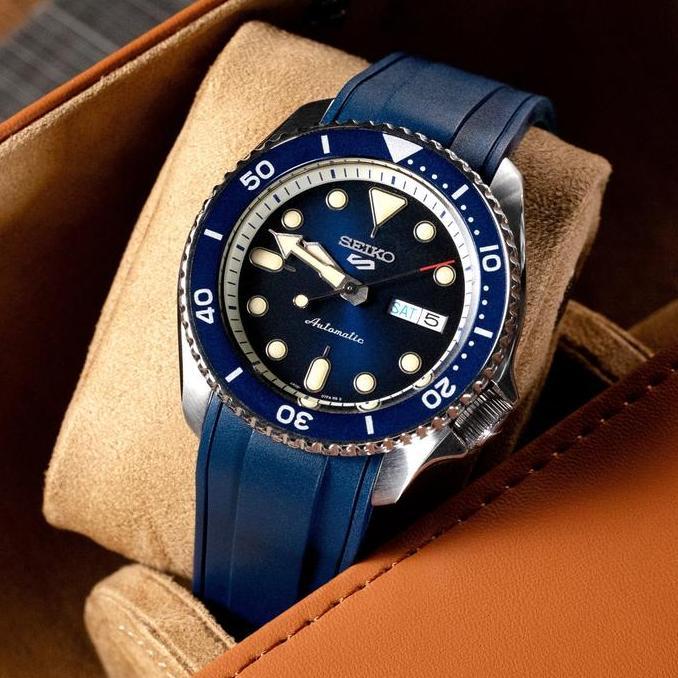 Ready 22mm Strap-X Pro SX1A Rubber Strap BlRU untuk Jam Tangan SEIKO 5 Sport 5KX SRPD GMT SSK003