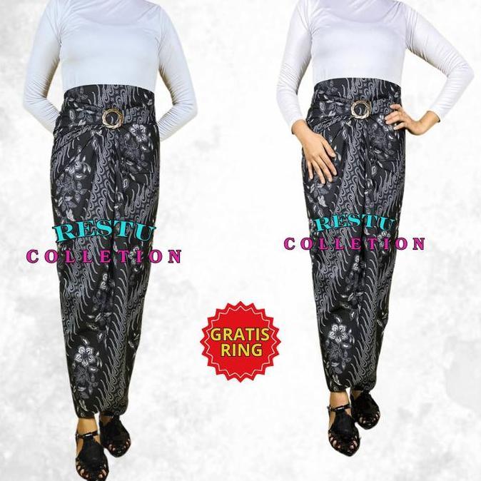 DS157 - Rok Lilit Motif Batik Pisang Gold Bawahan Wanita Kebaya Wisuda Kondangan Tunangan Nikahan Ba