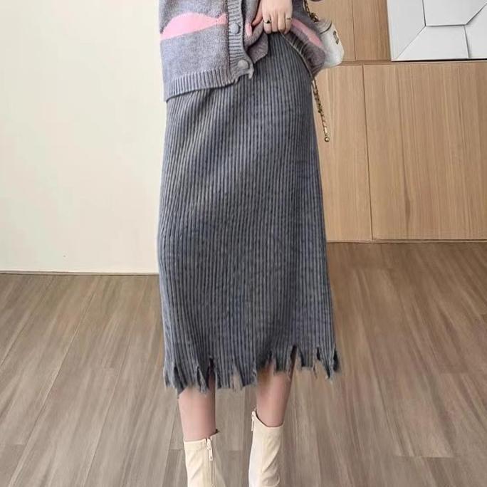 DR207 - [ZAM] Rok Plisket Span Rajut Rumbai Premium | Rok Rajut Span Plisket Rumbai Knit Premium Kek