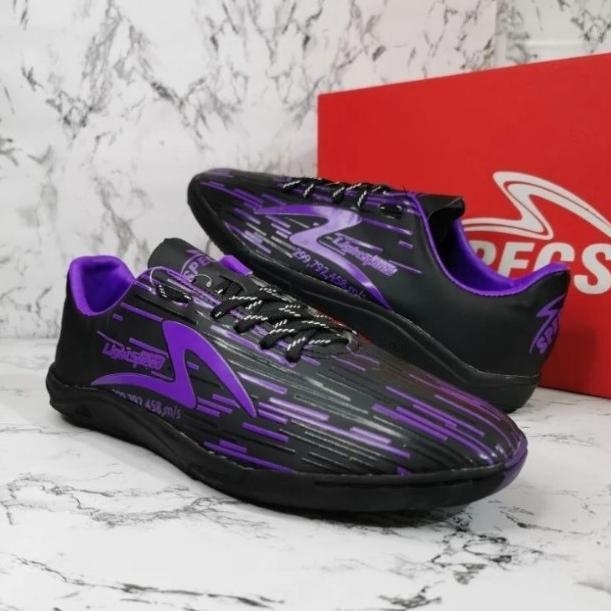 CUCI GUDANG Sepatu Olahraga Futsal LightSpeed Hitam Ungu Sepatu Futsal Specs