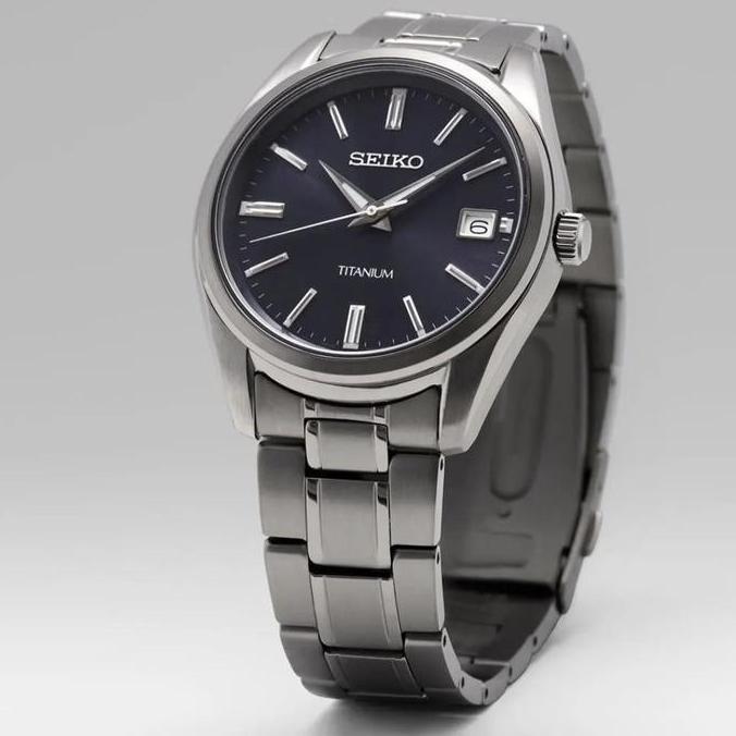 Ready Seiko Pria SUR373P1 Quartz Titanium Sapphire Blue Dial SUR373