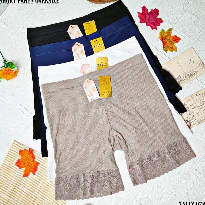 DB47 - Short Pants Oversize Tally 078 XXXL Kaki Brukat/Hot Pants Oversize Berpori / Boxer Wanita Jum