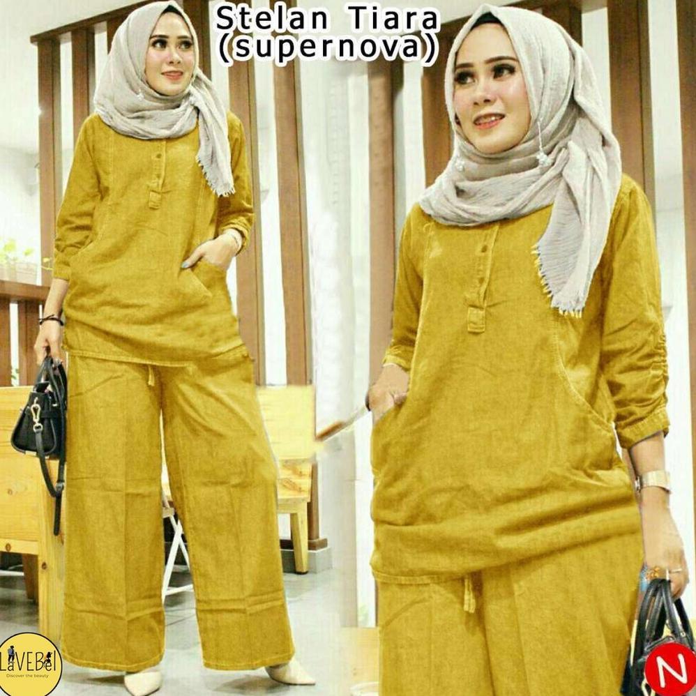 LVB - (GRATIS & ) Setelan Muslimah Baju Celana Wanita Muslim Tiara /uk. L - XL - XXL - 3XL / 2024/, 