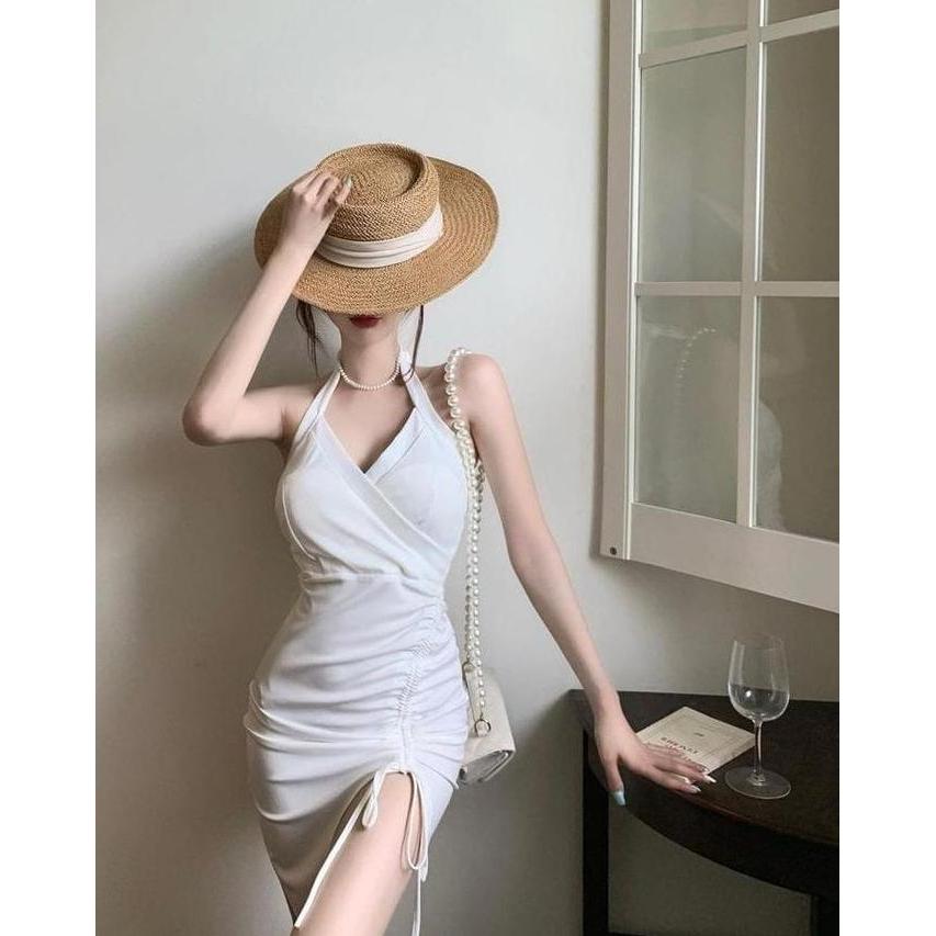 DF25 - Yuna Mini Dress Bodycon Scuba Tanktop Dres 941 Pesta Casual daster semok