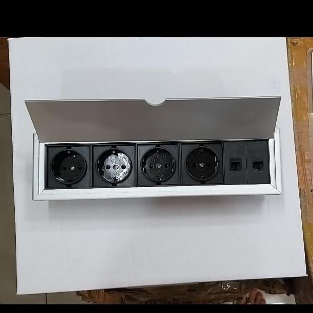 Stop Kontak Meja 4 Power 2 Lan Cat6